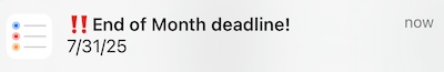 EOM Deadline